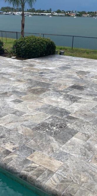 silver travertine