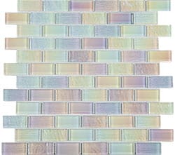 Miami Glass Mosaic tile from Stoneline Group, featuring a colorful 1x2 subway pattern with a glossy finish, ideal for modern kitchens, bathrooms, and pools