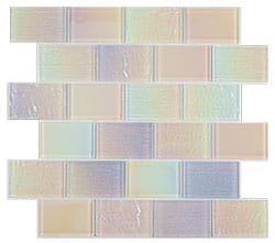 Miami Glass Mosaic tile from Stoneline Group, showcasing a vibrant 2x3 subway pattern with a glossy finish, perfect for kitchens, bathrooms, and pool areas.
