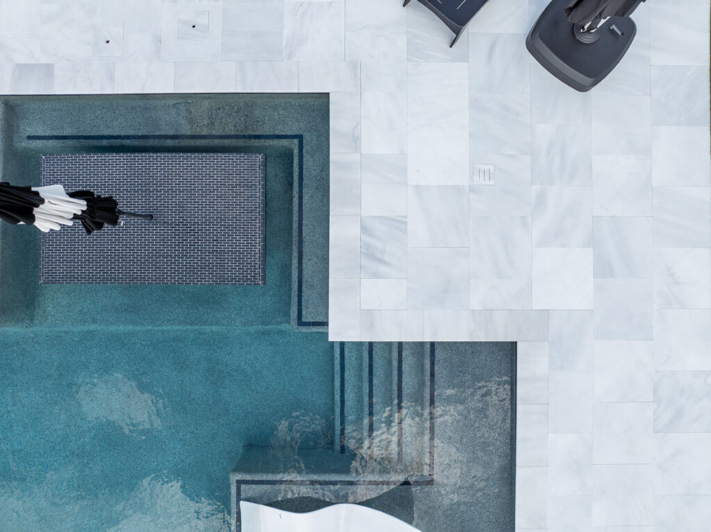 Pasha White Leathered Paver  Dolomite 3D honed  Hawaii 1x3 and 2x6  Nero Marquina splitface plank