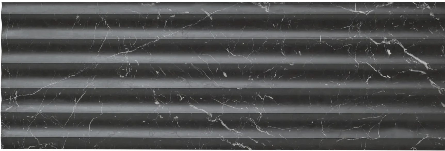 Fluted Linea Wave Nero Marquina 12x36